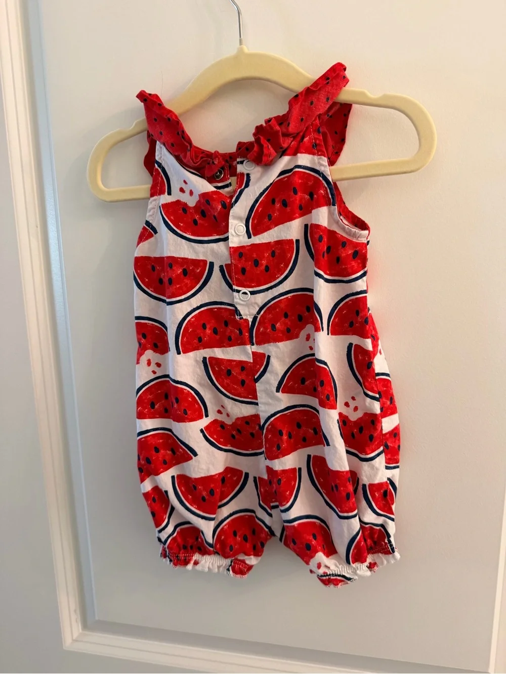 Carter's Red Watermelon Infant Romper with Navy